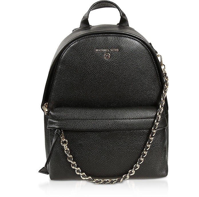 Black edium Pebbled Leather Convertible Backpack - Michael Kors