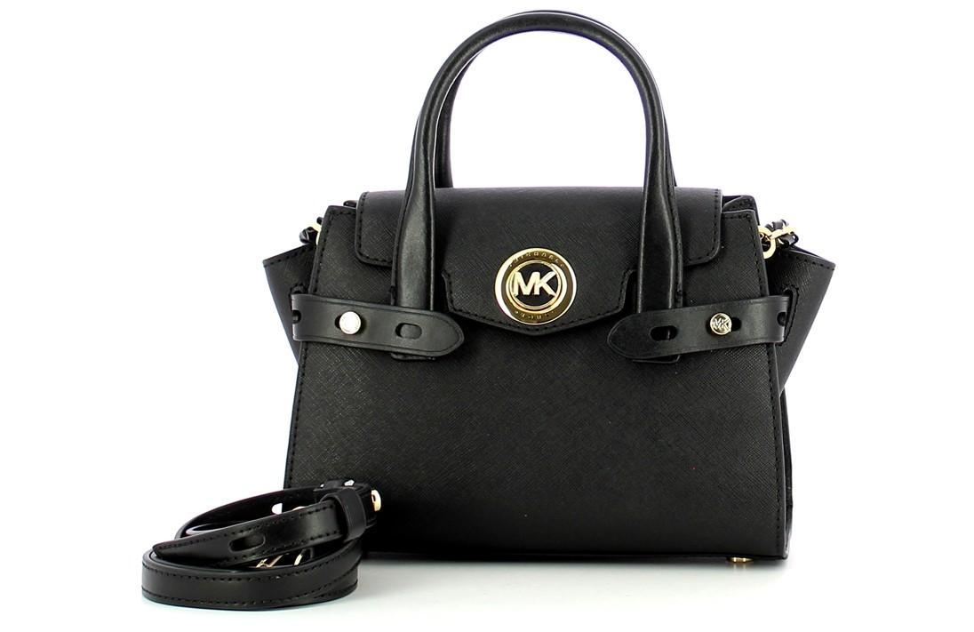 Michael Kors Black Carmen Extra-Small Saffiano Leather Belted