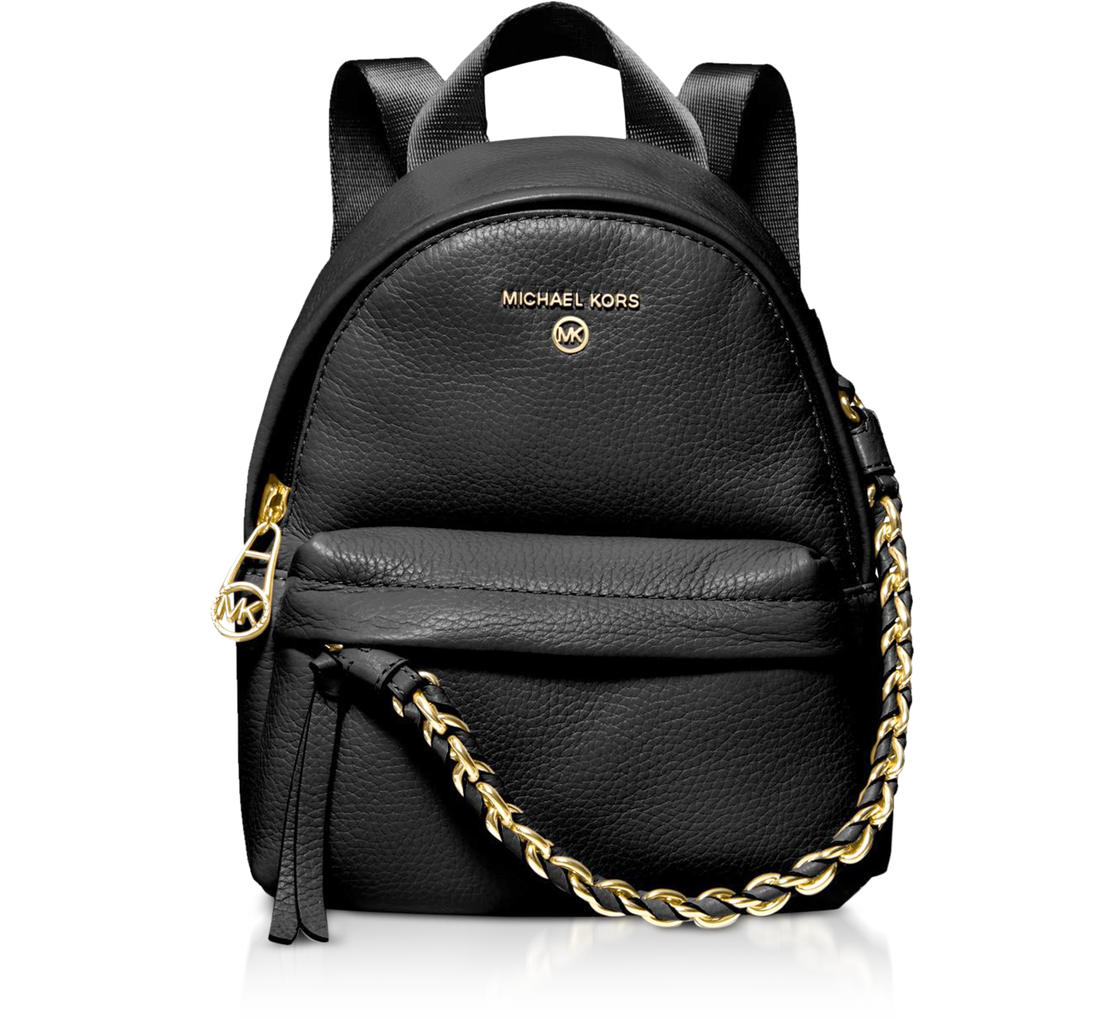 Michael Kors Black Slater Extra-Small Pebbled Leather Convertible Backpack  at FORZIERI