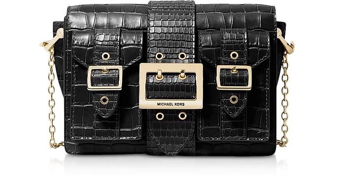 Hayden Medium Crocodile-embossed Leather Messenger Bag - Michael Kors