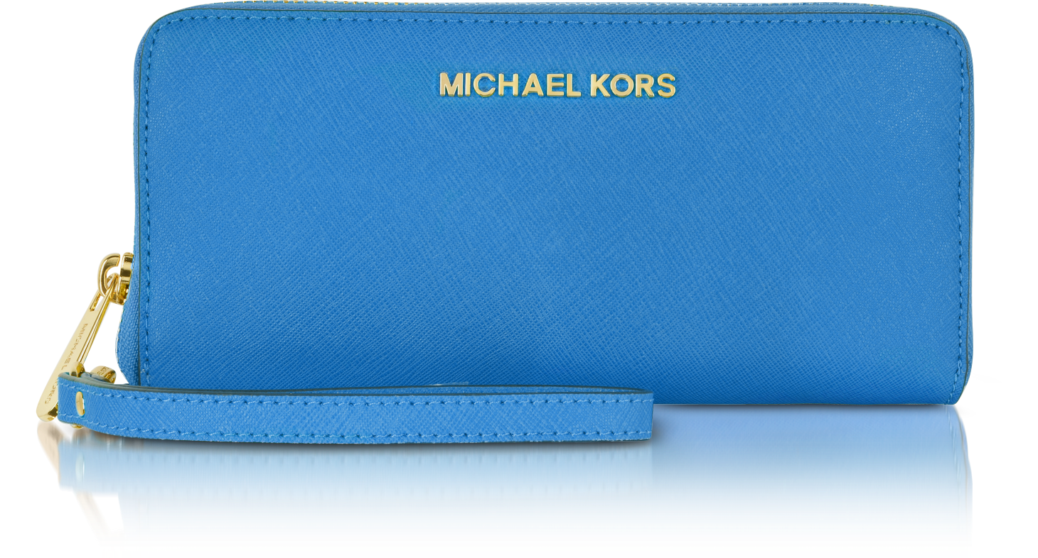 blue michael kors wallet