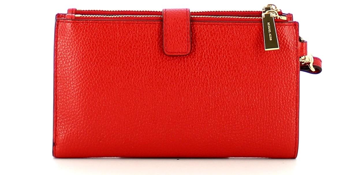 MICHAEL KORS Small Red Leather Wallet Card Case EUC