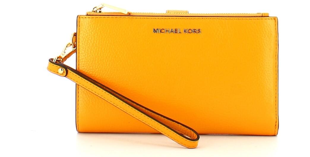 Michael Kors Orange Jet Set Double Zip Wallet w/Wristlet at FORZIERI