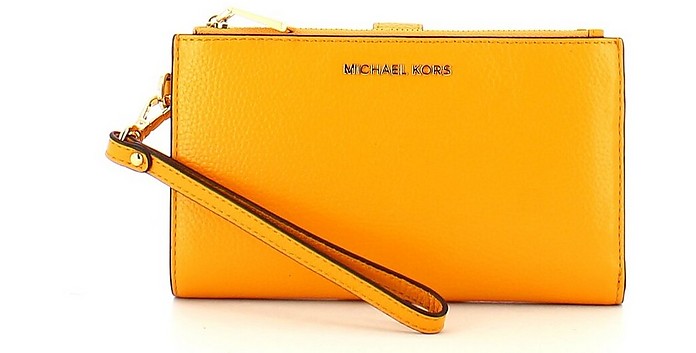 Orange Jet Set  Double Zip Wallet w/Wristlet - Michael Kors
