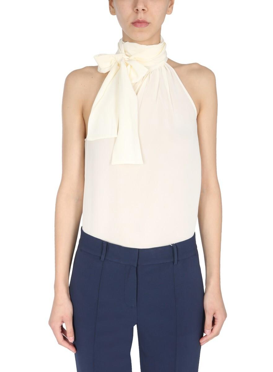 Michael Kors Top With High Neck And Bow L at FORZIERI