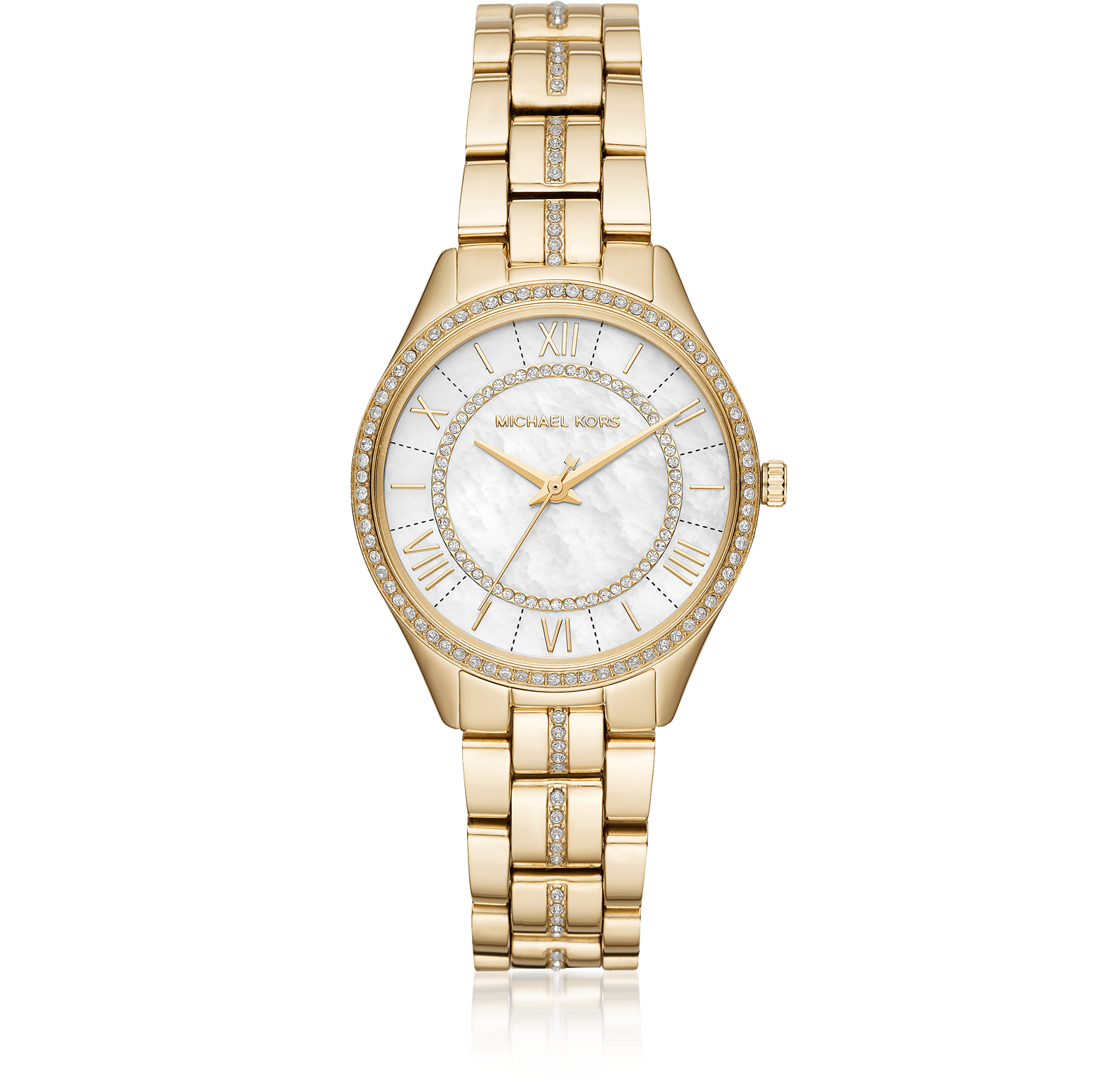 lauryn pave gold tone watch