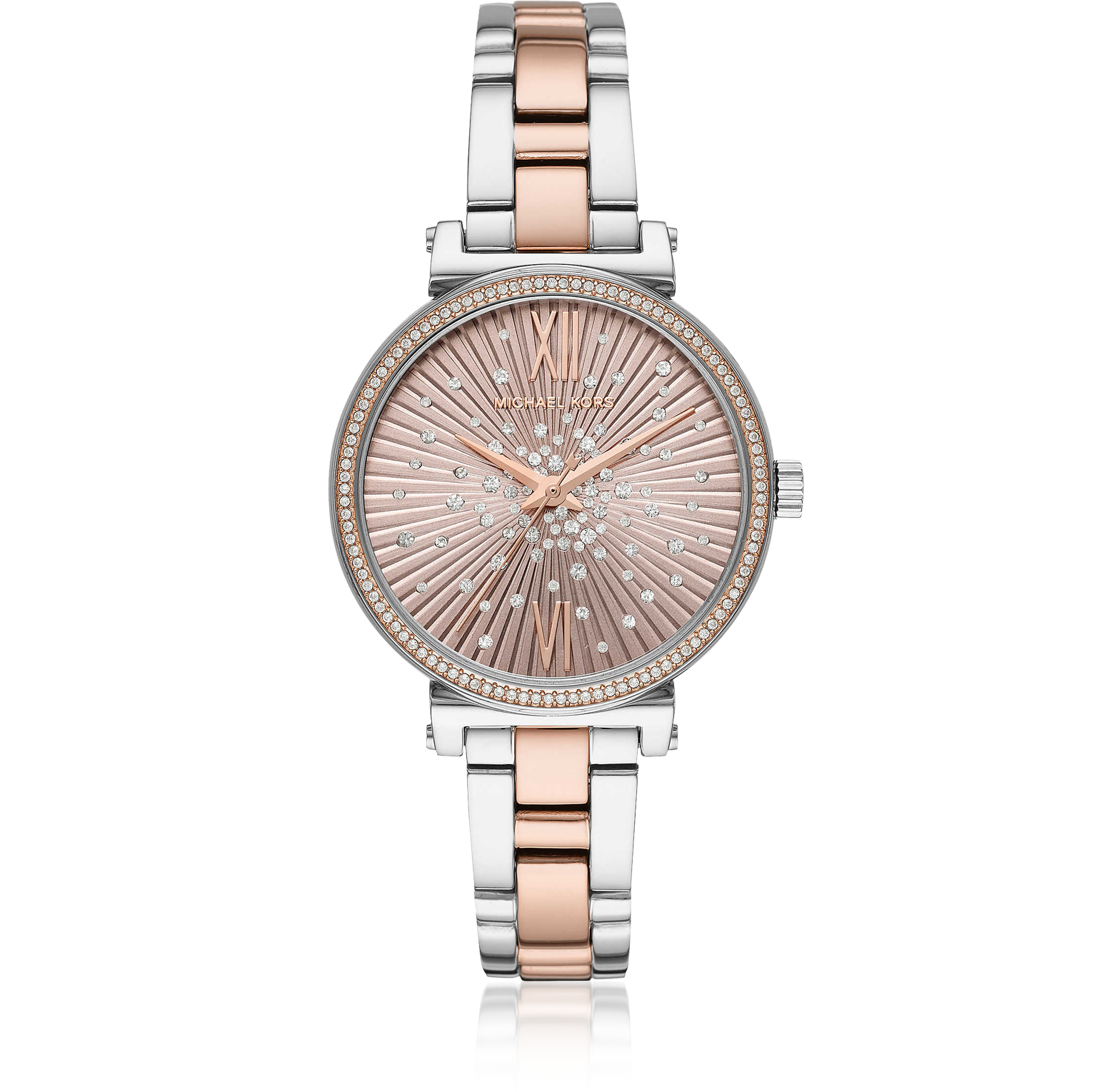 michael kors sofie pave two tone watch
