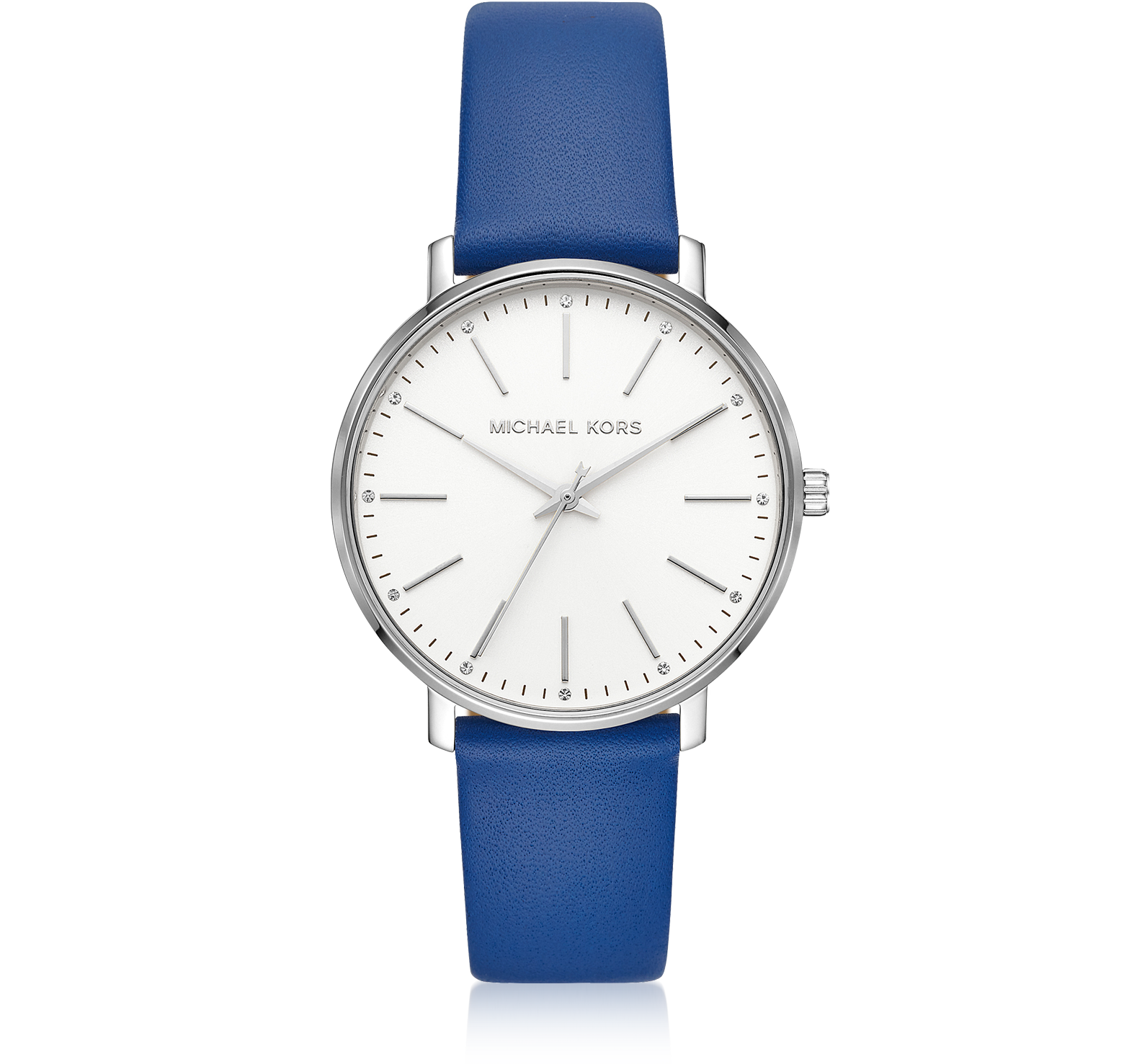 michael kors blue leather watch