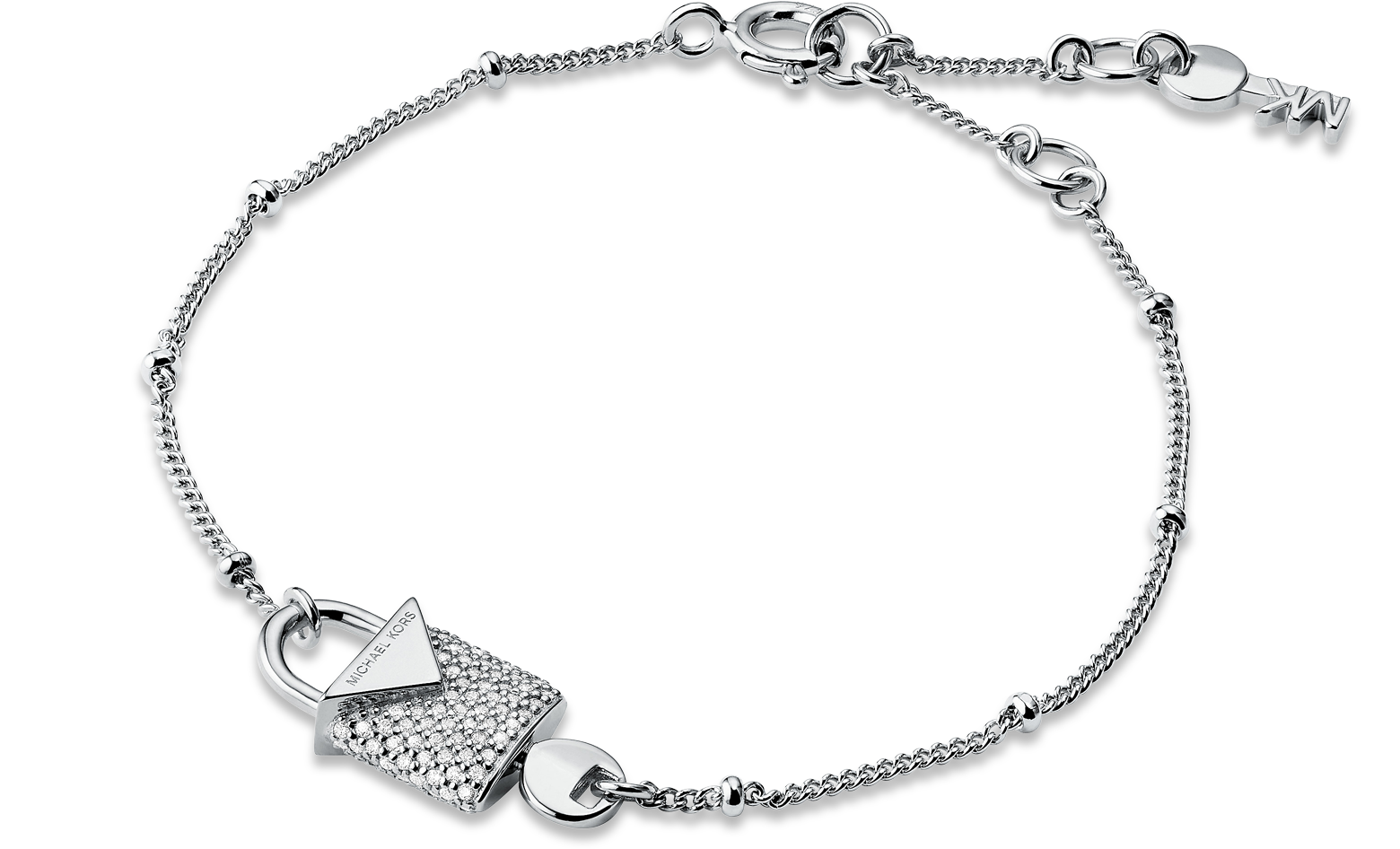 michael kors silver bracelet with padlock