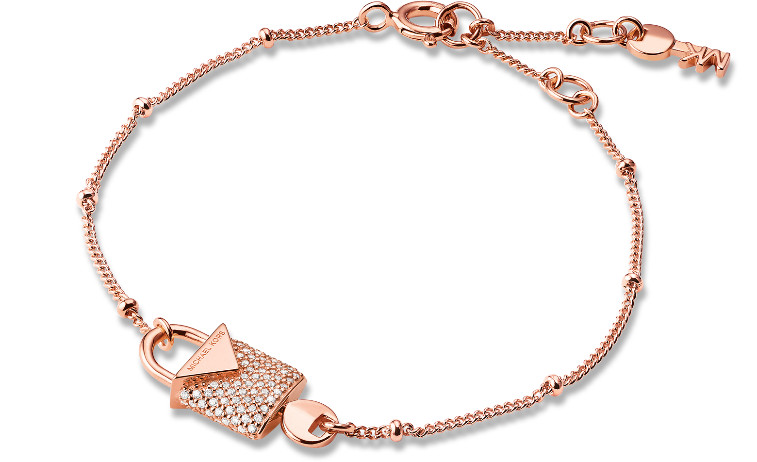 Michael Kors Jewellery Michael Kors Rose Gold with Silver and Yellow Gold  Charm Brilliance Bracelet - Bracelets from Faith Jewellers UK