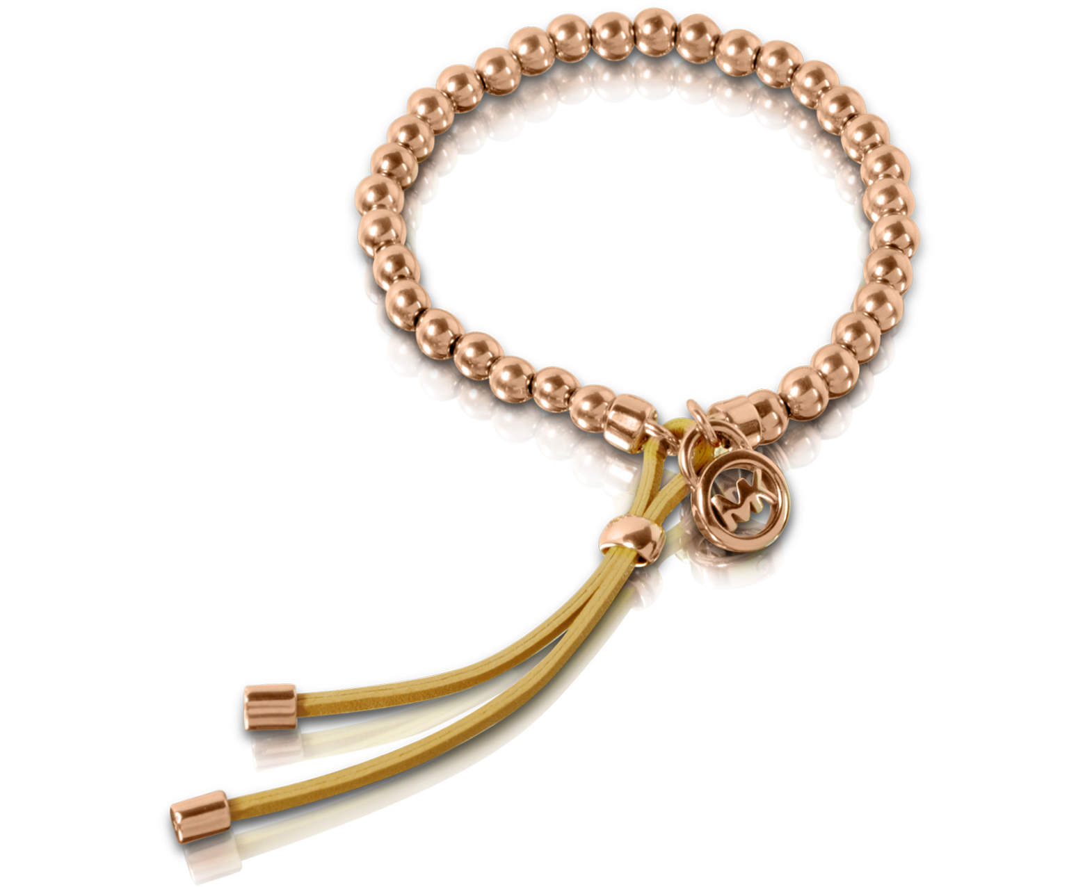 michael kors stretch bead bracelet rose gold
