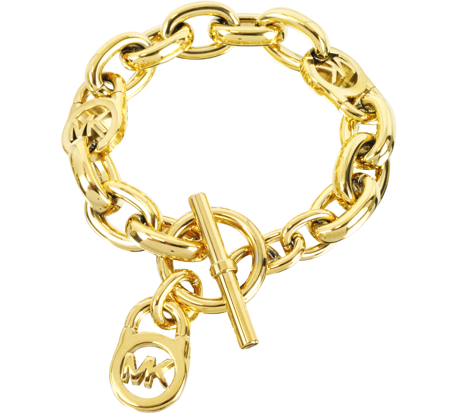 Michael Kors Gold Logo-Lock Charm Women 