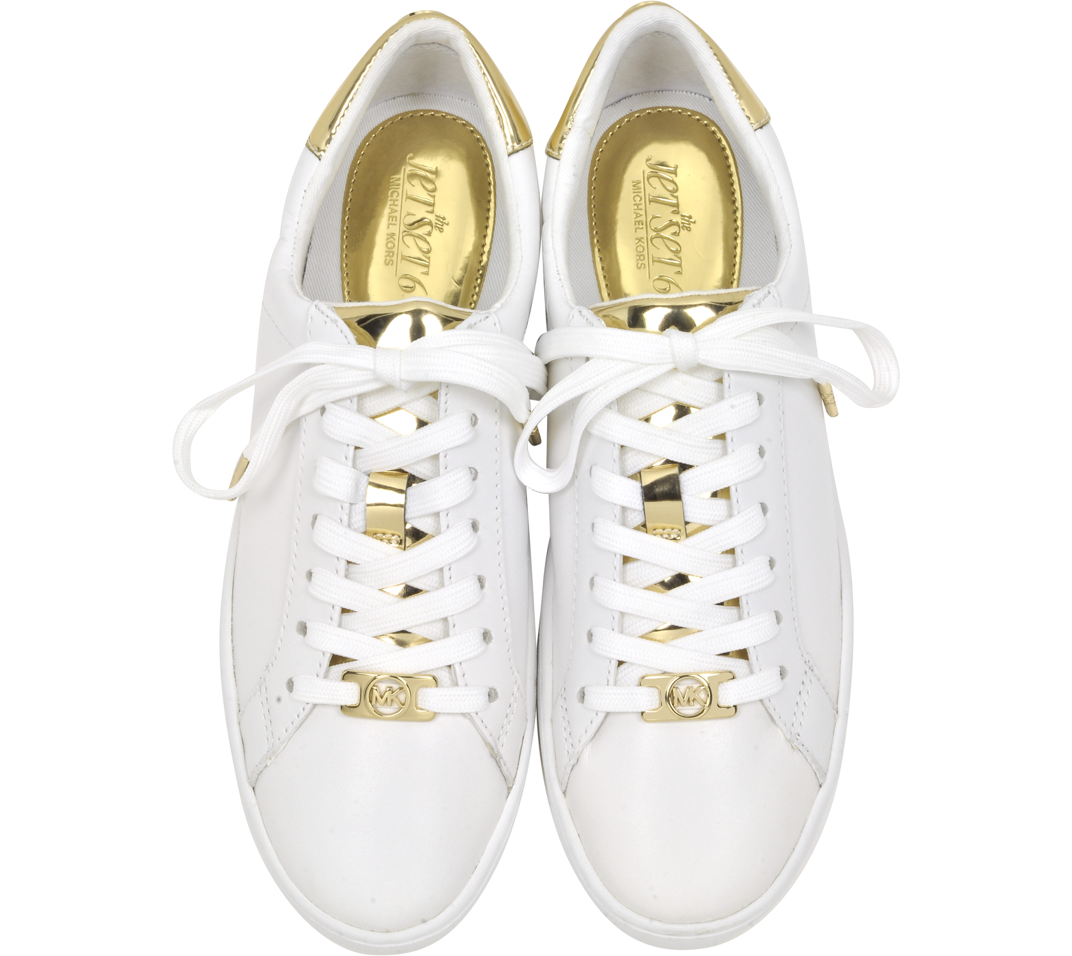 michael kors white and gold sneakers