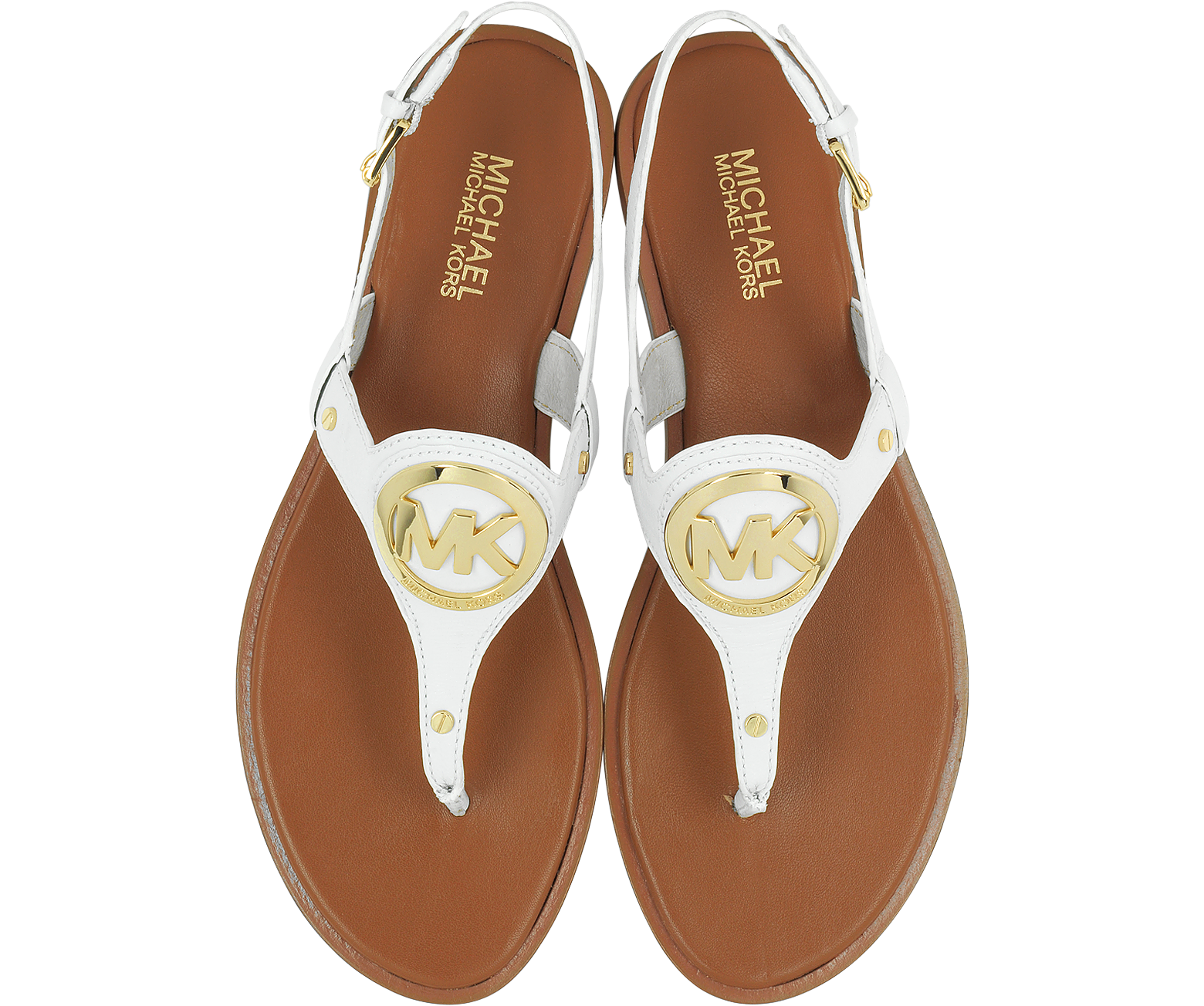 Michael Kors Aubrey - White Leather Thong Sandal 6M US at FORZIERI