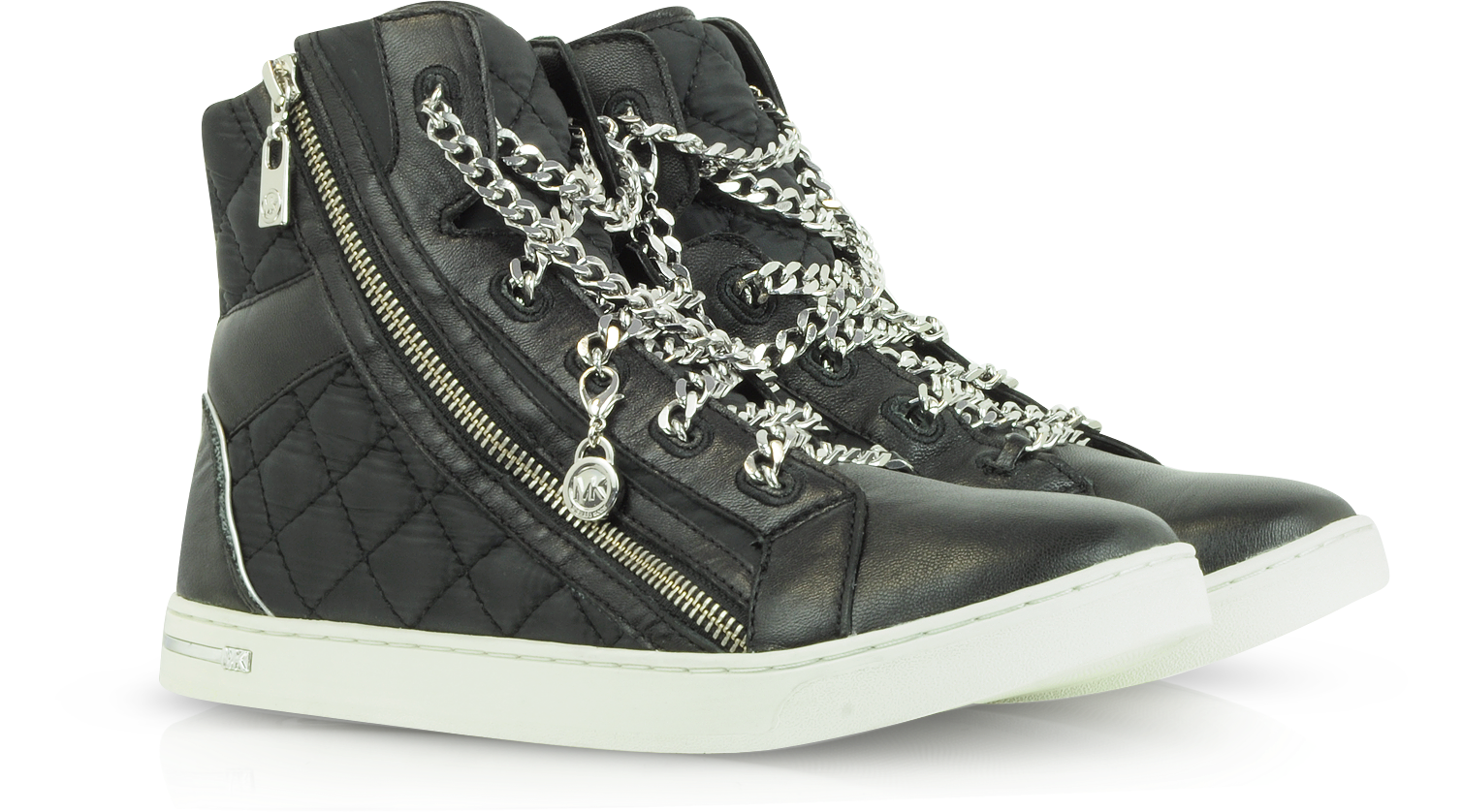 Michael Kors Urban Chain High Top Quilted Nylon Sneaker 6M US at FORZIERI