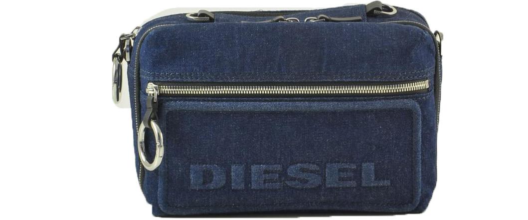 Diesel Blue Denim Signature Camera Bag at FORZIERI