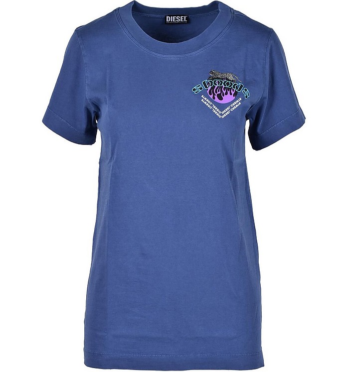 Women's Blue T-Shirt - Diesel