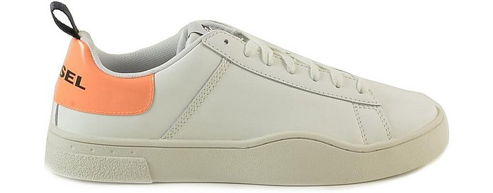 Peach Pink and White Leather Men's Sneakers - Diesel / fB[[