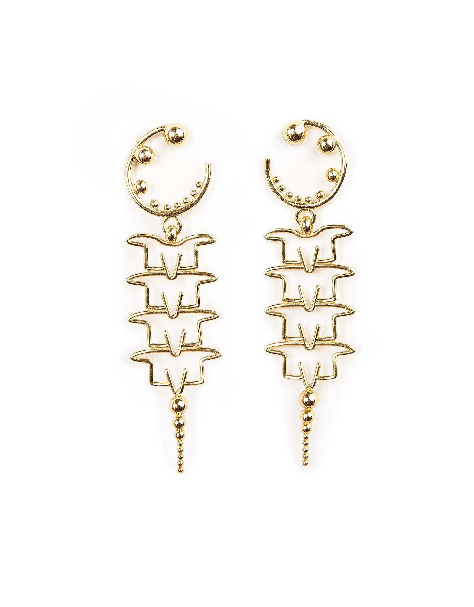 Ilaria Ludovici Jewelry Designer Earrings I Am Gold Plated Pendant Earrings In Doré