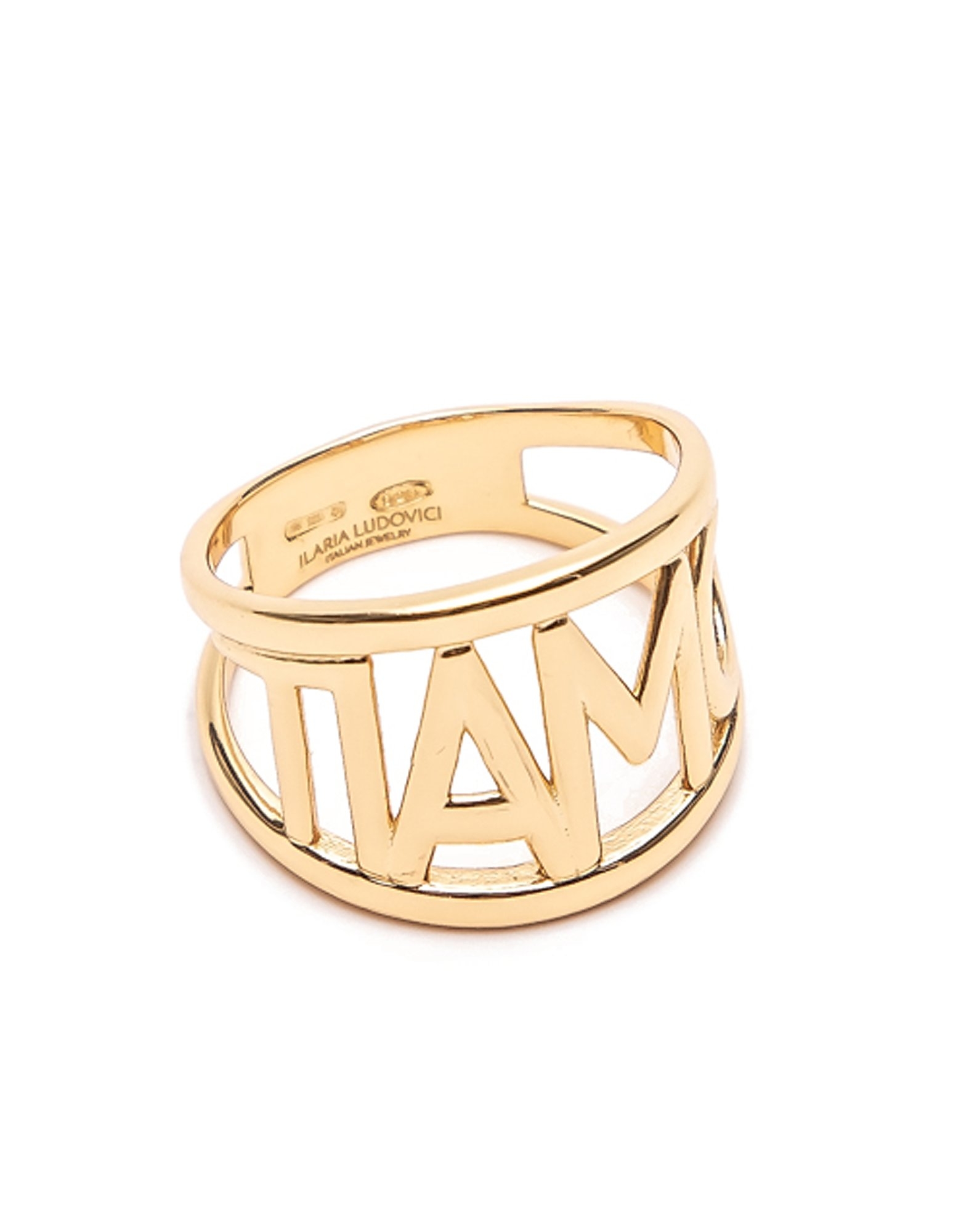 Ilaria Ludovici Jewelry Bagues Ti Amo Gold Plated Silver Ring In Doré