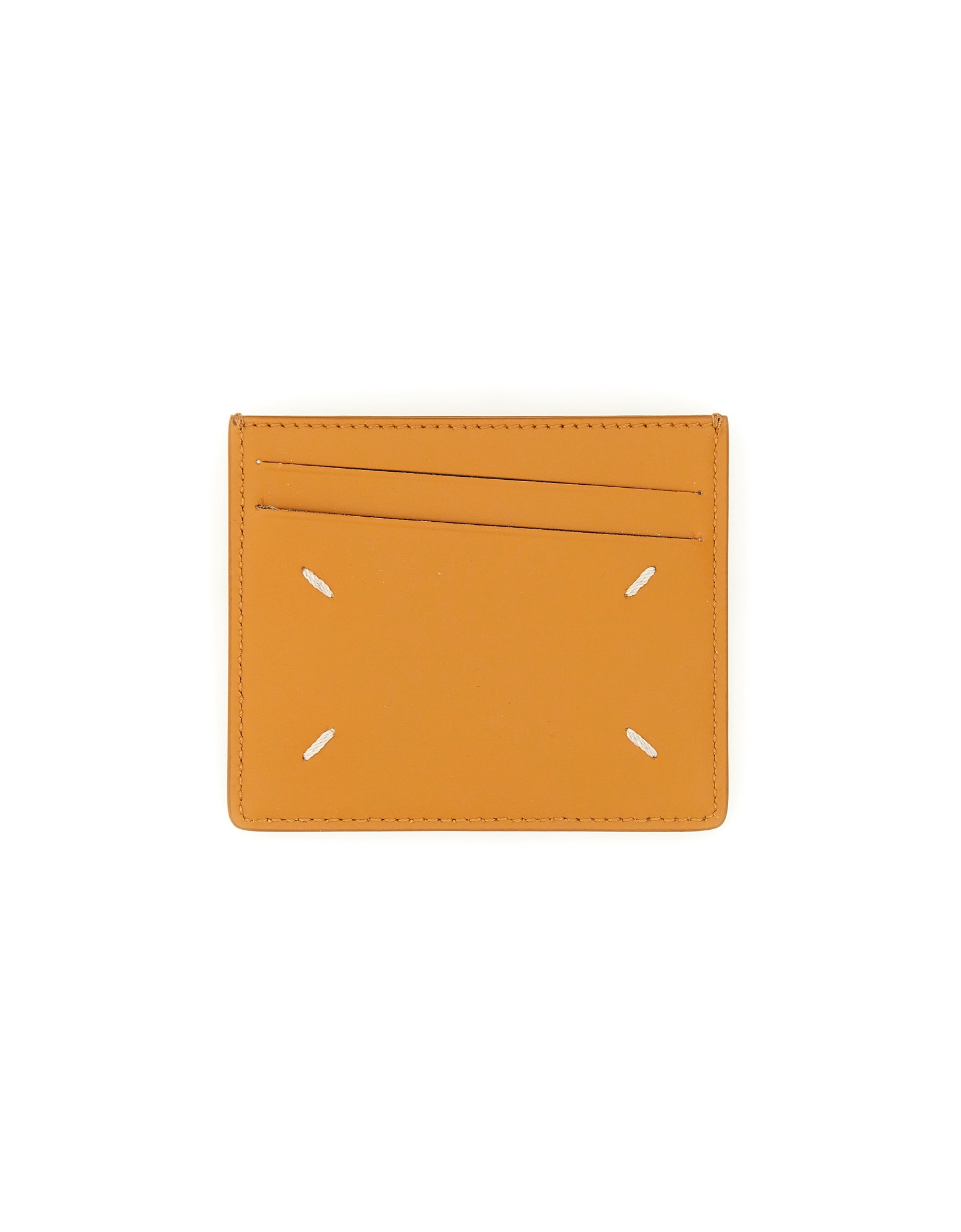 Maison Margiela Leather Card Holder In Yellow
