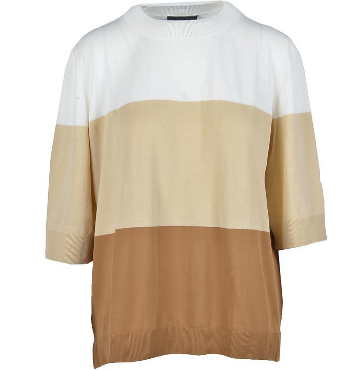 Women's White / Brown Sweater - Les Copains