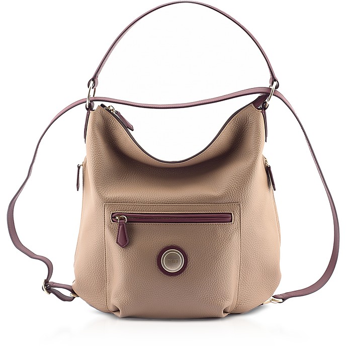 Irene Two Tone Leather Convertible Shoulder Bag/Backpack - Ireri