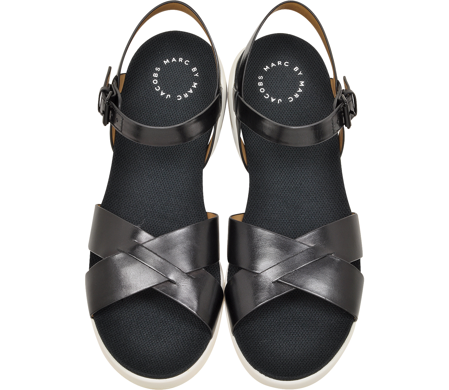 Marc by Marc Jacobs Teck Vacchetta Black Leather Sandal Flat 36 IT/EU ...