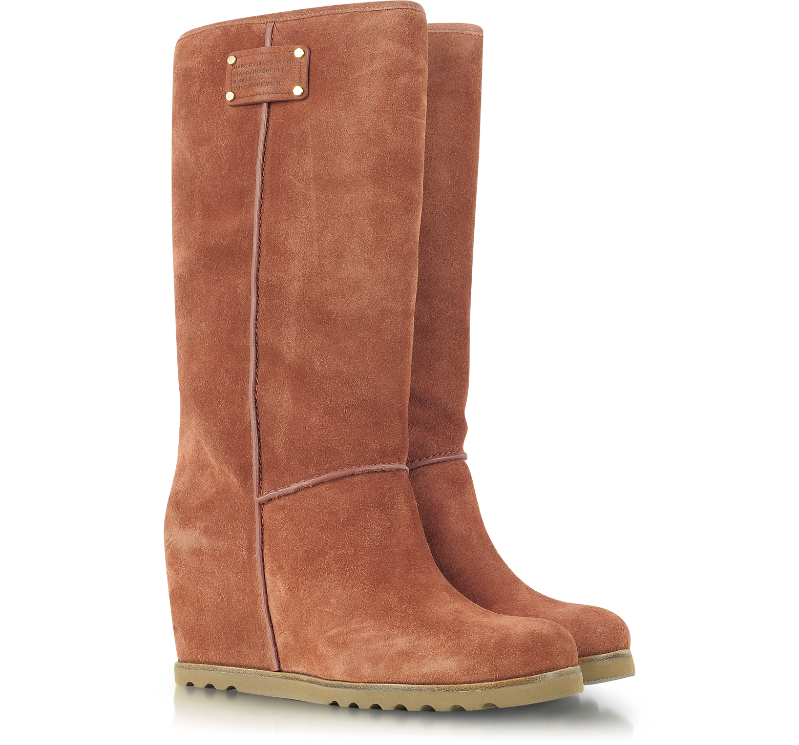 Marc Jacobs Rust Suede Wedge Boots 