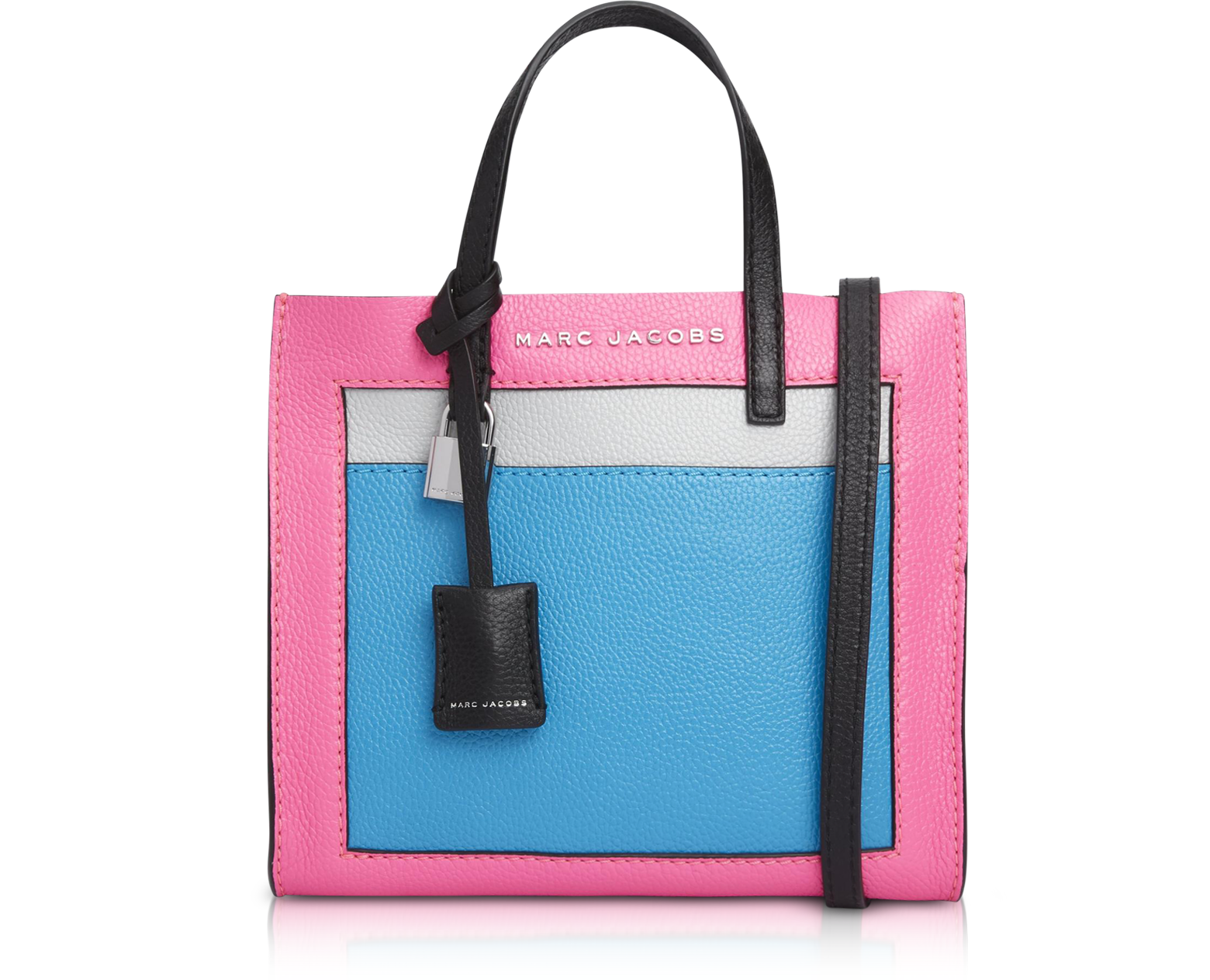 Marc Jacobs Bright Pink Leather The Small Traveler Tote Bag Marc
