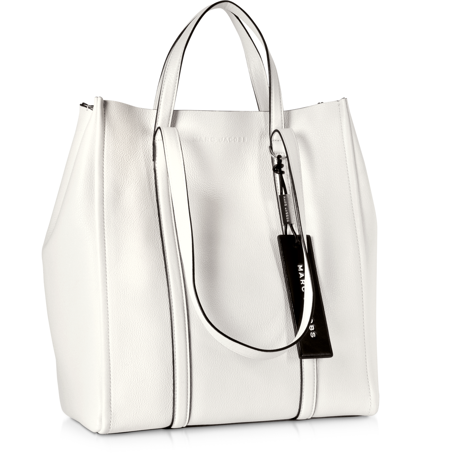 Marc Jacobs White The Oversized Tag Tote at FORZIERI