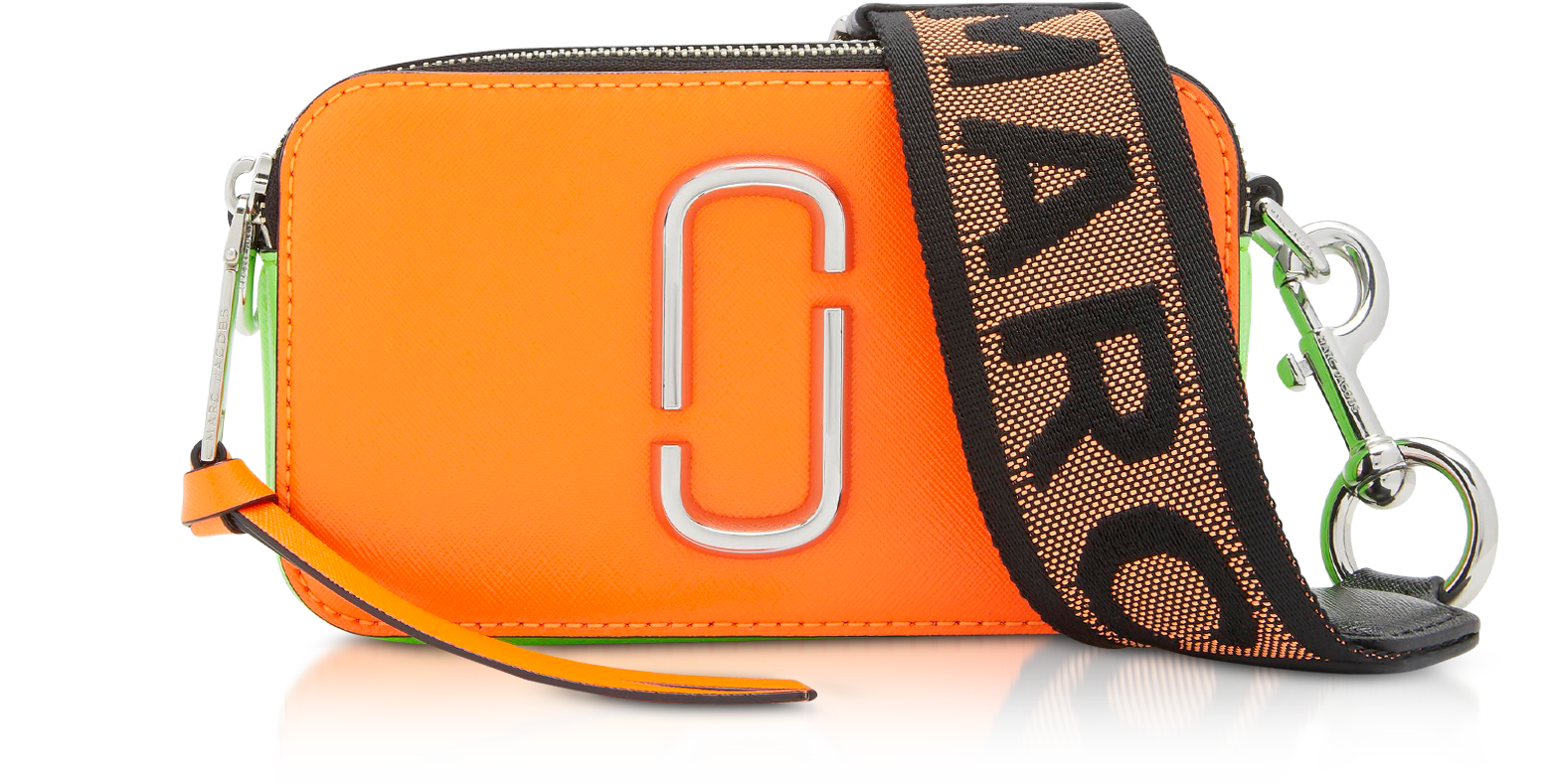 Marc Jacobs Fluorescent Snapshot Logo-strap Saffiano-leather