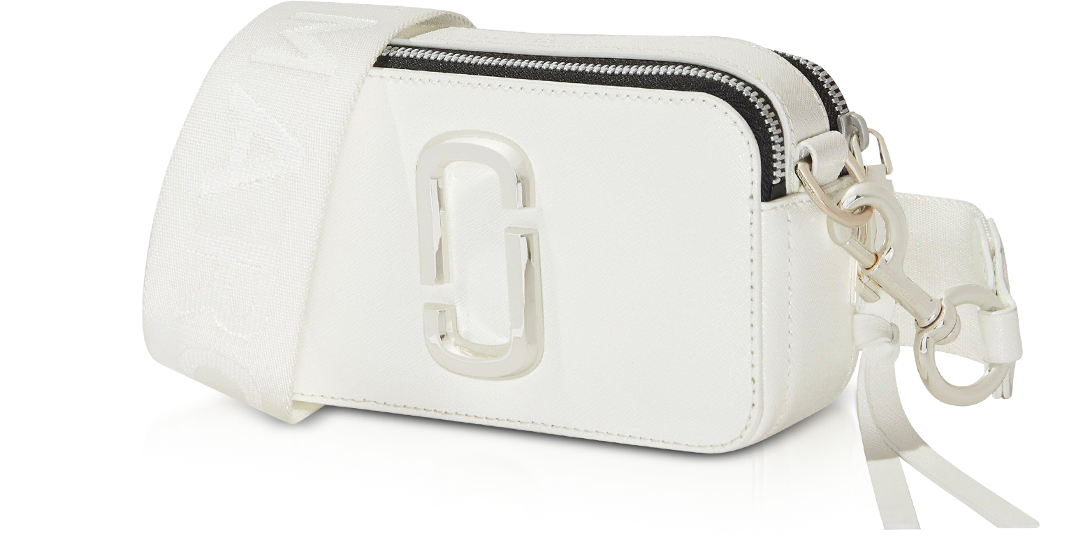 Marc Jacobs Snapshot Dtm Camera Crossbody In White/silver