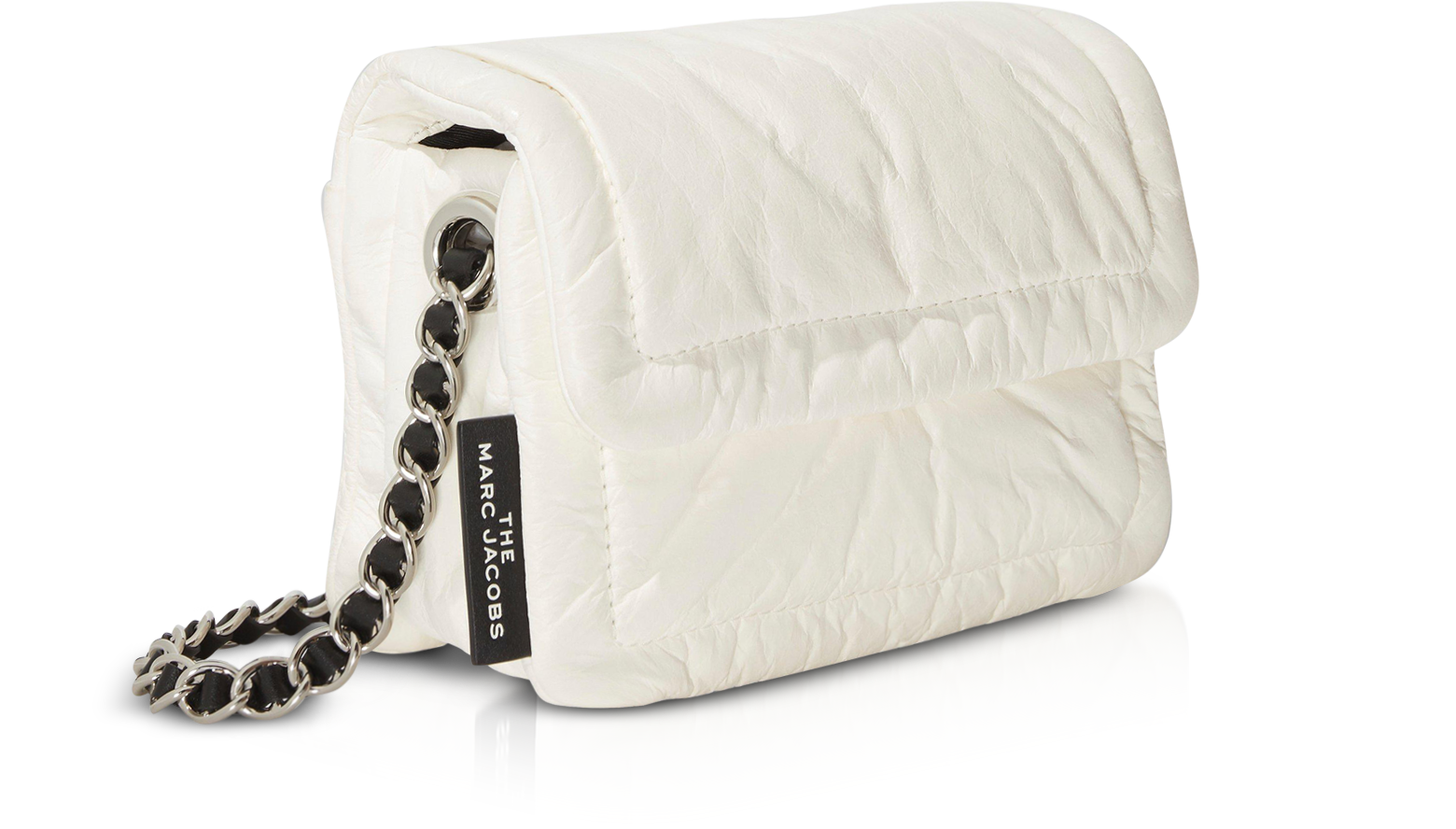 Marc Jacobs White The Mini Pillow Leather Crossbody Bag at FORZIERI