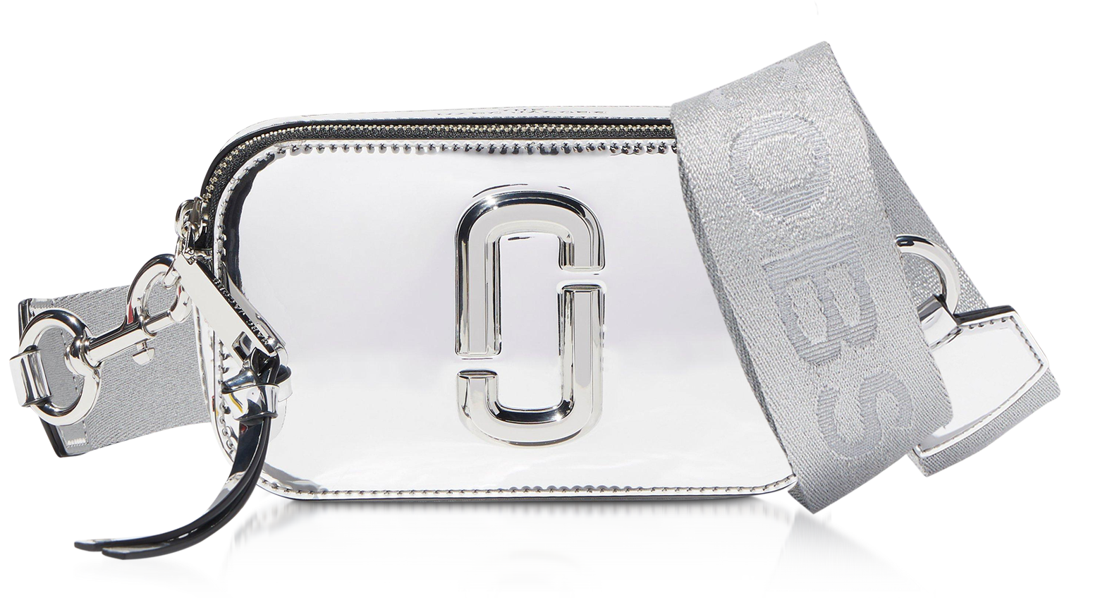 Marc Jacobs Silver The Snapshot Mirrored PVC Camera Bag at FORZIERI
