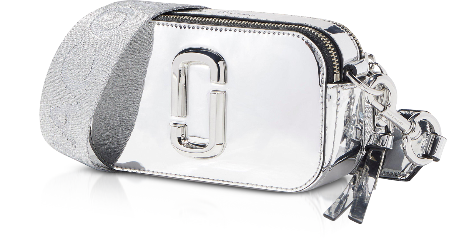 Marc Jacobs Silver Small Snapshot Glitter Camera Bag