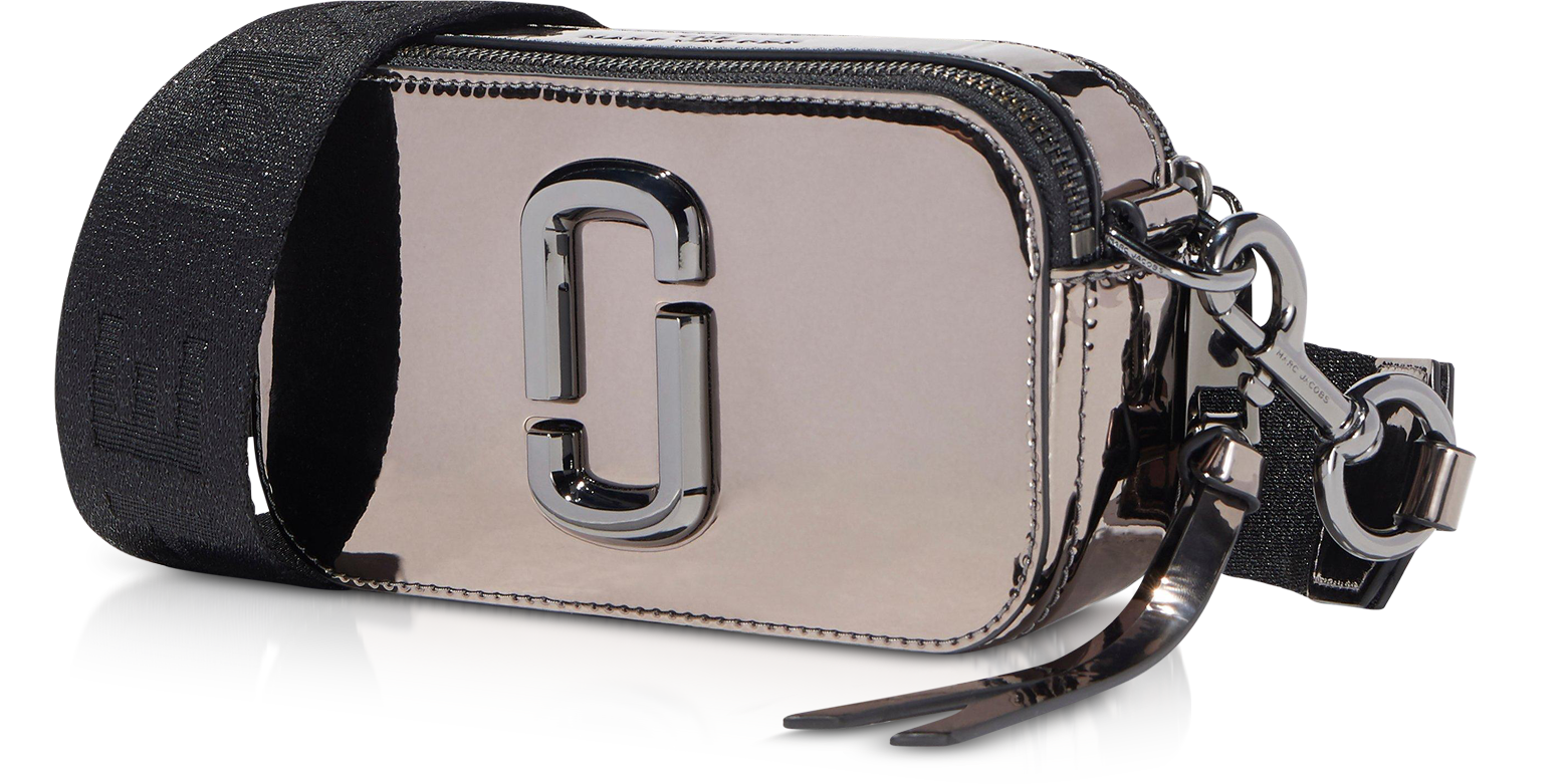 Marc Jacobs Silver The Snapshot Mirrored PVC Camera Bag at FORZIERI