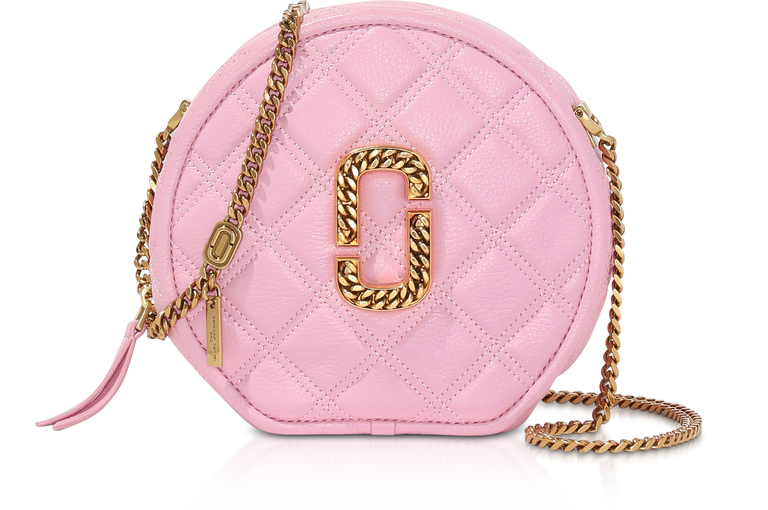 Marc Jacobs Powder Leather The Status Round Crossbody Bag at