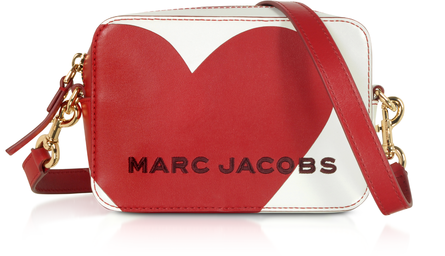 Marc Jacobs The Box Heart Intarsia Cotton Leather Crossbody Bag at