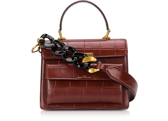 The Uptown Croc Embossed Leather Top Handle Bag - Marc Jacobs