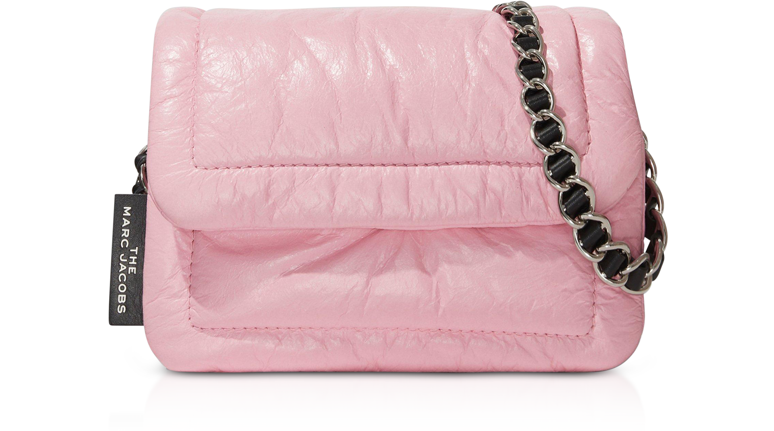 NEW. Pink Marc Jacobs Mini Pillow Bag / Crinkle Leather Shoulder Bag