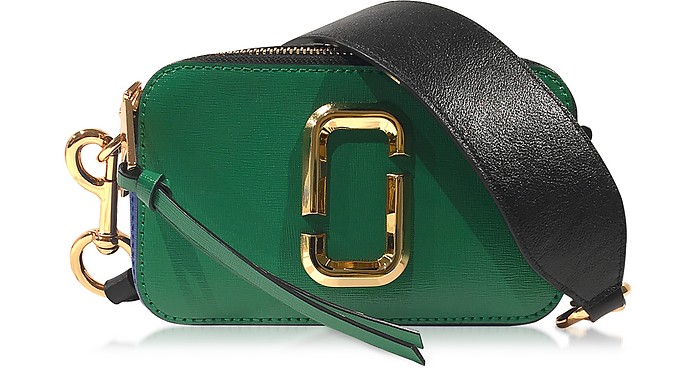 Snapshot Green Grass Saffiano Leather Small Camera Bag
