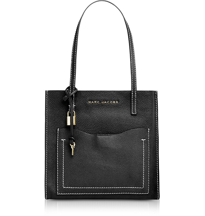 Black and Dark Cherry The Medium Grind T Pocket Tote - Marc Jacobs