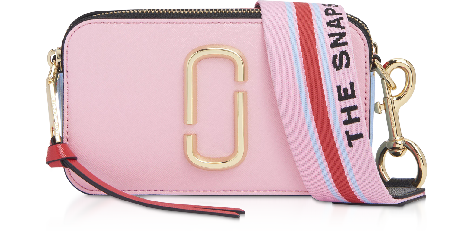 Marc Jacobs Baby Pink Logo Strap Snapshot Camera Bag at FORZIERI