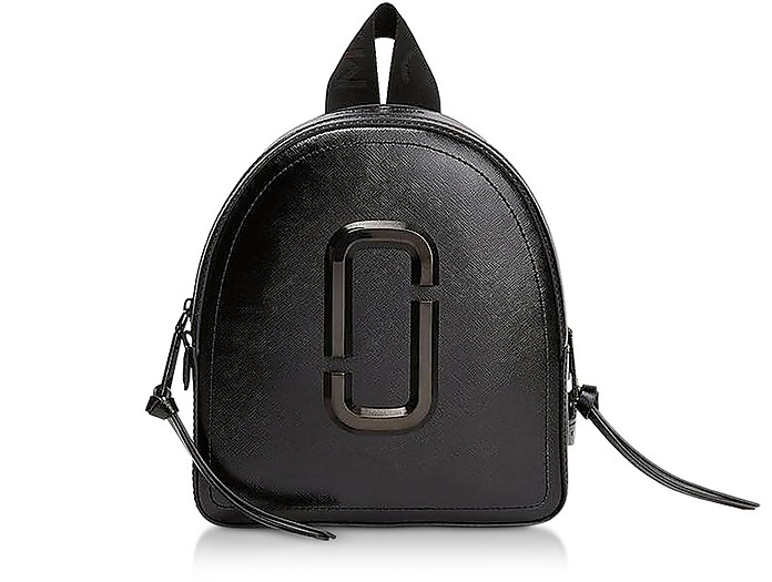 Black Leather Pack Shot Backpack - Marc Jacobs