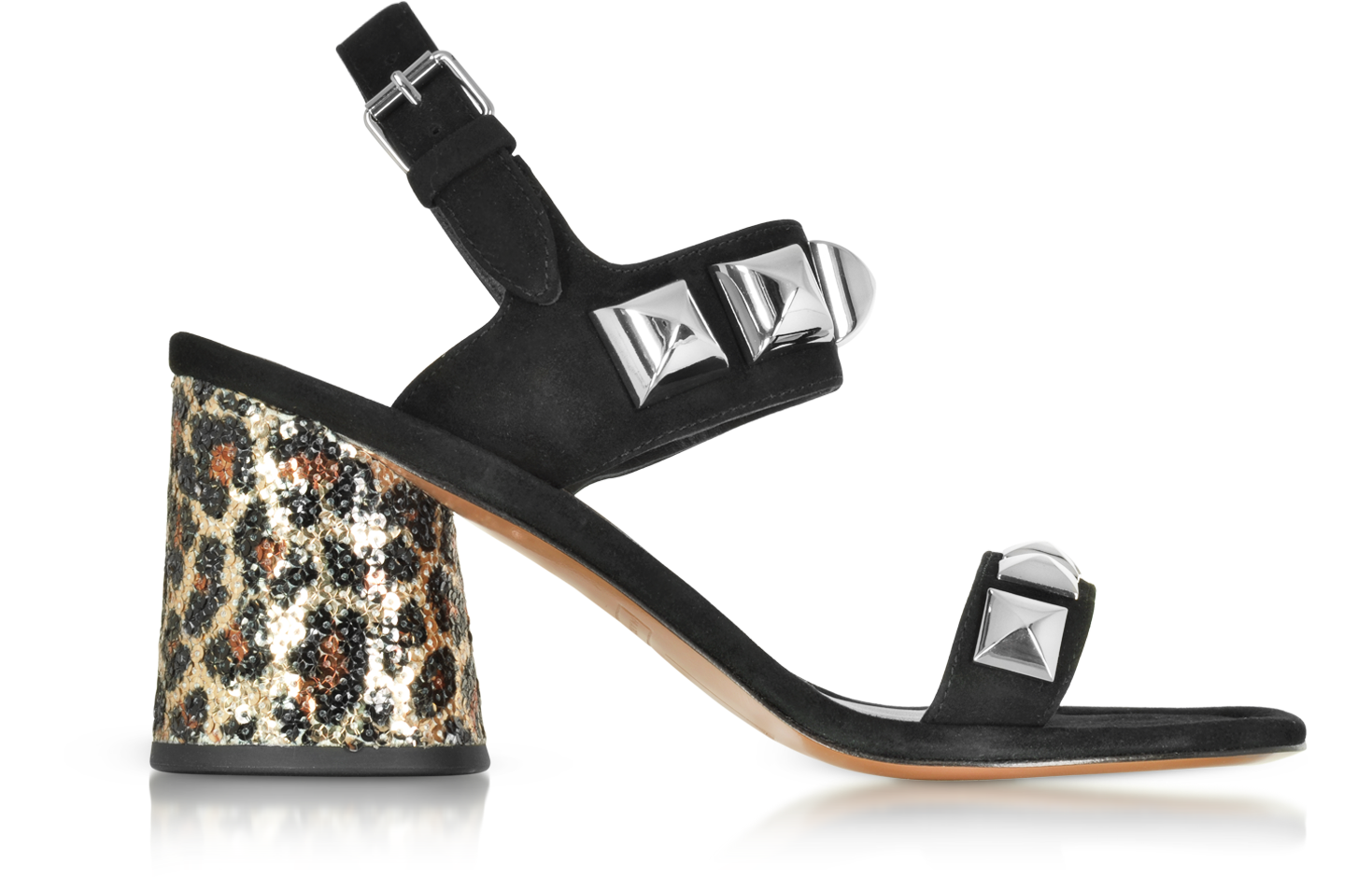 Marc Jacobs Emilie Black Leather Ankle Strap Sandal w/Studs & Animal ...