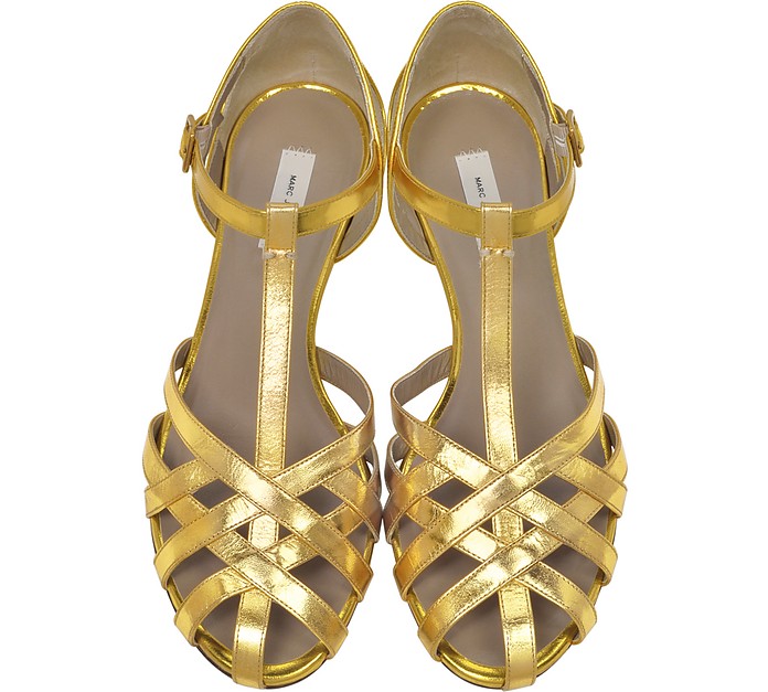 Marc Jacobs Woven Laminated Leather Sandal 36 IT/EU at FORZIERI