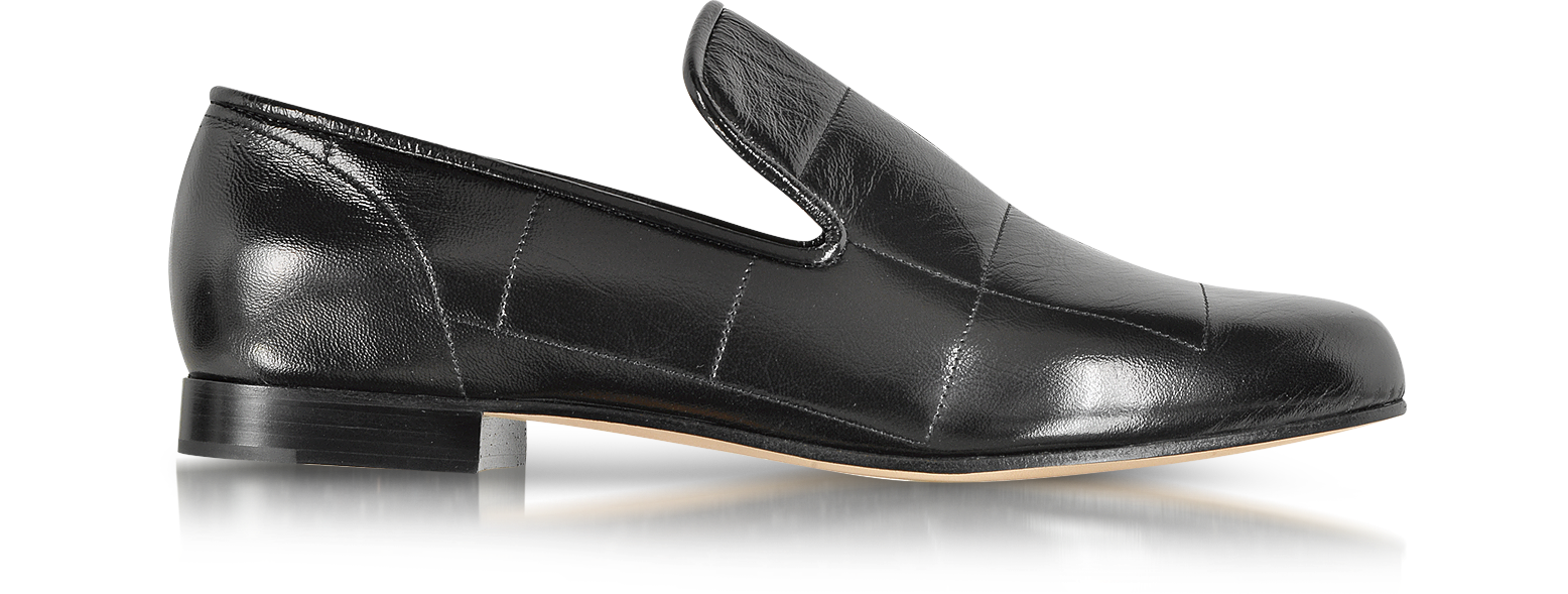 Marc Jacobs Black Quilted Patent Leather Loafer 36 IT/EU at FORZIERI UK