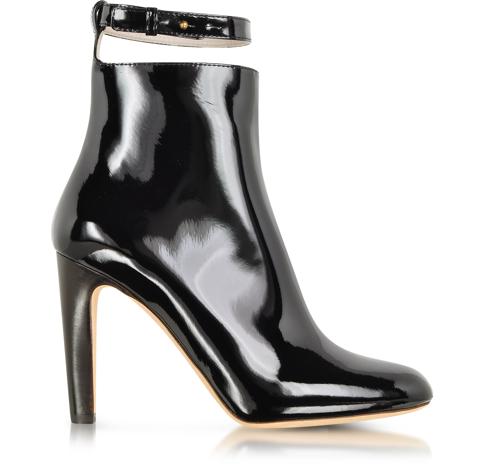 Marc Jacobs Black Patent Leather Ankle Strap Boot 36 IT/EU at FORZIERI