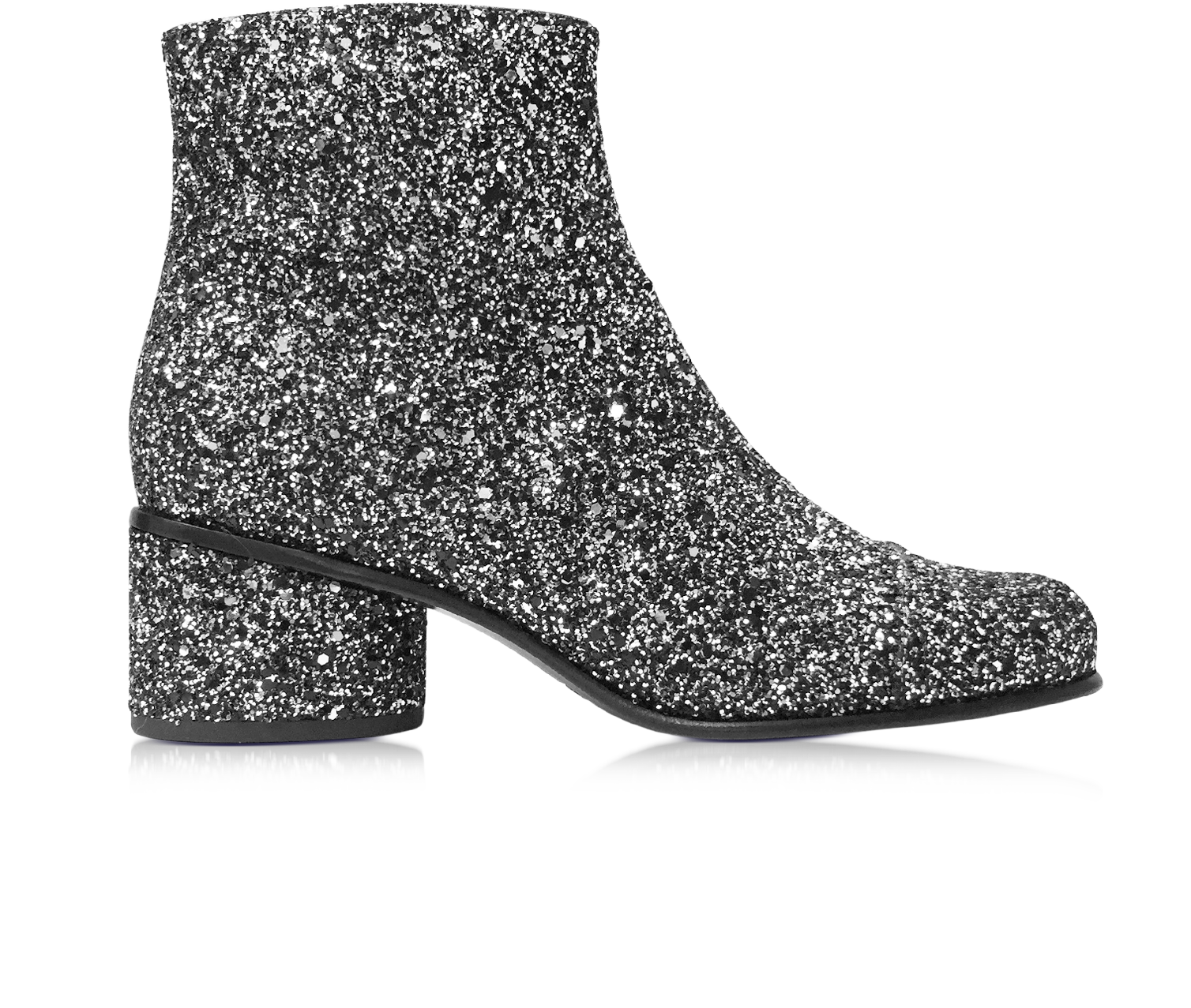 silver sparkle ankle boots
